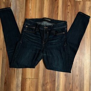 Express Mid Rise leggings - dark wash - 10 long